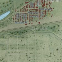 Second close-up of the map of Fairmont City, Illinois print showing more streets and buildings