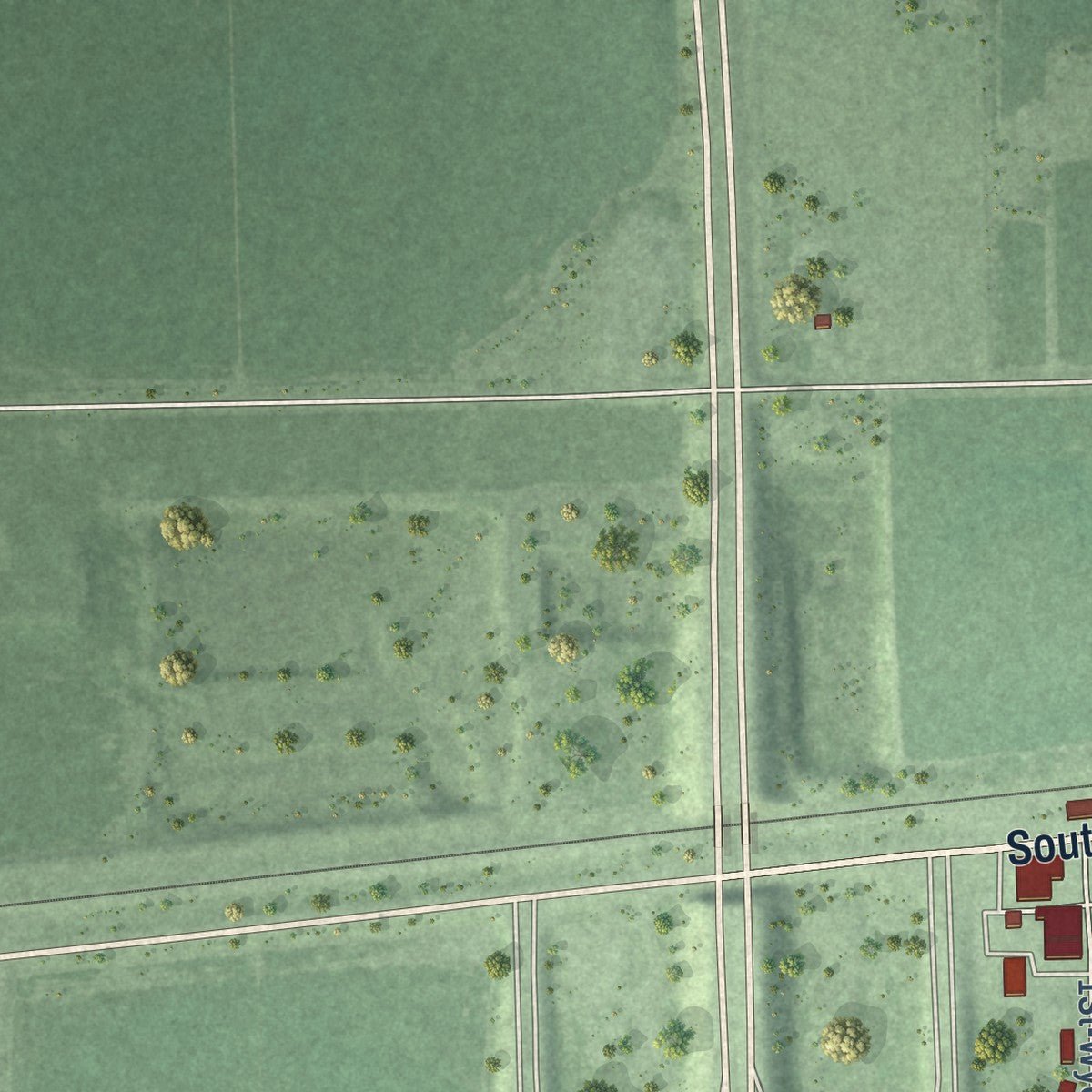 Second close-up of the map of Fairmont, Nebraska print showing more streets and buildings