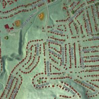 Second close-up of the map of Fairmount, New York print showing more streets and buildings