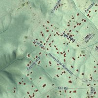 Second close-up of the map of Fairmount, Tennessee print showing more streets and buildings