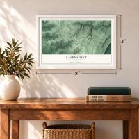 Fairmount, Tennessee map, 12 x 18 inch print in a white frame in an entryway