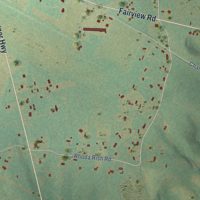 Second close-up of the map of Fairview Crossroads, South Carolina print showing more streets and buildings
