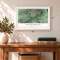 Fairview-Ferndale, Pennsylvania map, 12 x 18 inch print in a white frame in an entryway