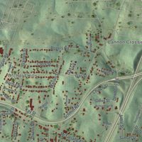 Second close-up of the map of Fairview, Georgia print showing more streets and buildings