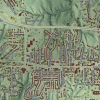 Second close-up of the map of Fairview Heights, Illinois print showing more streets and buildings