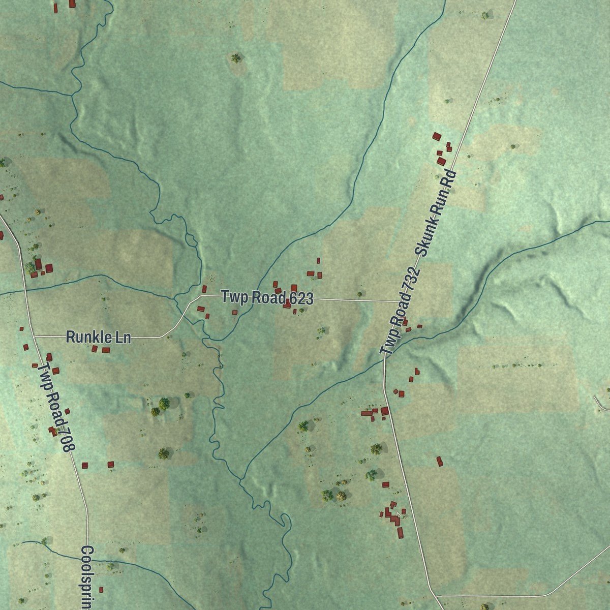 Second close-up of the map of Fairview, Mercer County, Pennsylvania print showing more streets and buildings