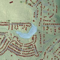 Second close-up of the map of Fairview, Newton County, Georgia print showing more streets and buildings