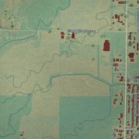 Second close-up of the map of Fairview, Oklahoma print showing more streets and buildings