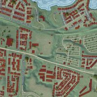 Second close-up of the map of Fairview, Oregon print showing more streets and buildings