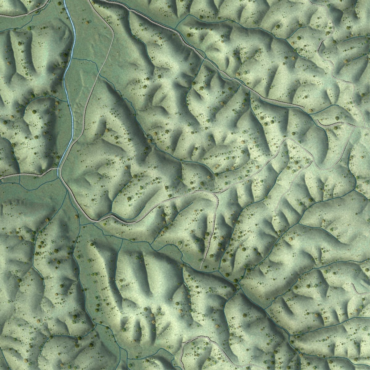 Second close-up of the map of Fairview, Tennessee print showing more streets and buildings