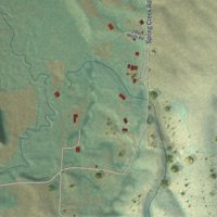 Second close-up of the map of Fairview, Wyoming print showing more streets and buildings