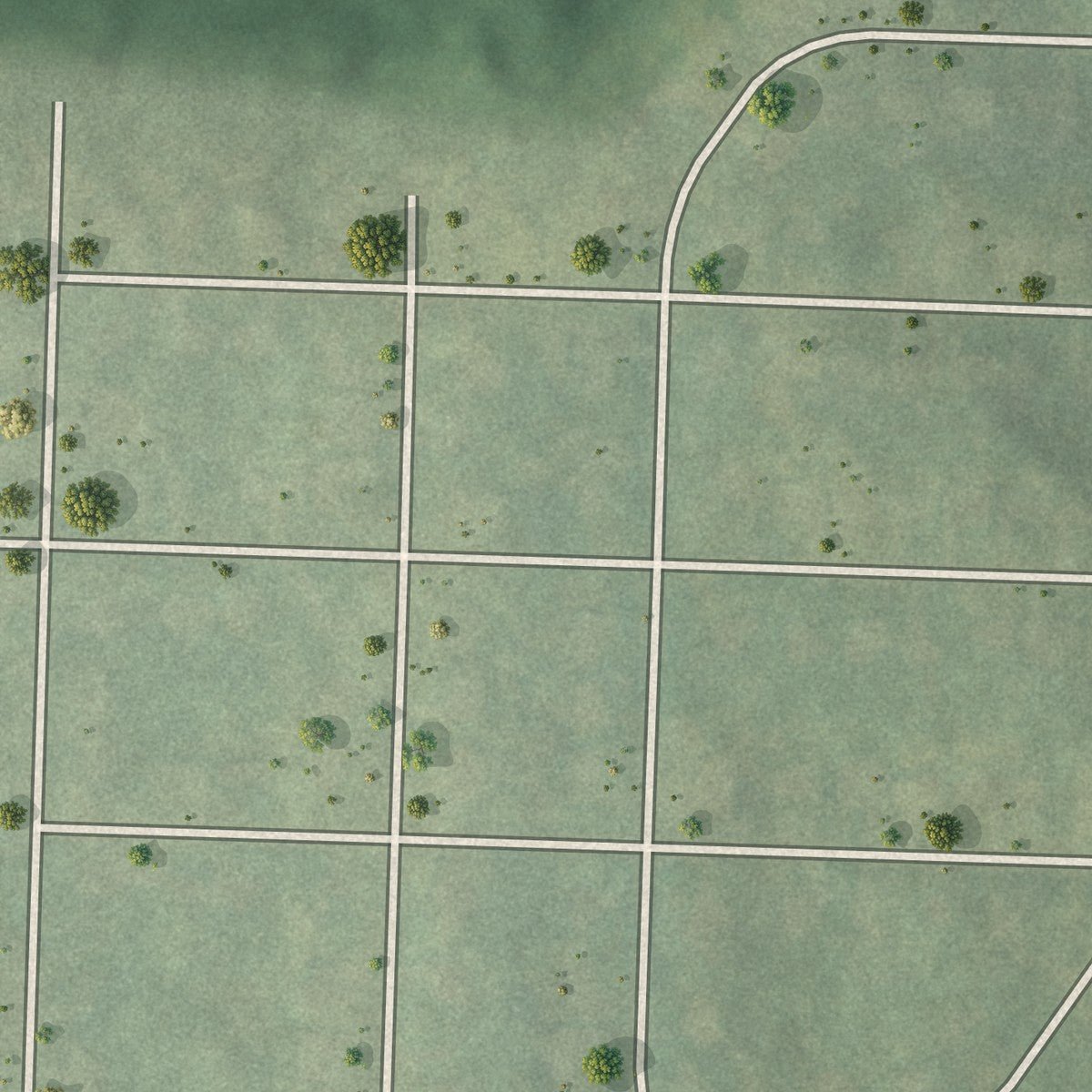 Second close-up of the map of Fairway Acres, Georgia print showing more streets and buildings