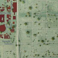 Second close-up of the map of Falcon Heights, Minnesota print showing more streets and buildings