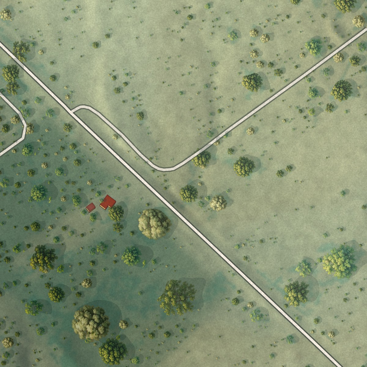 Second close-up of the map of Falconaire, Texas print showing more streets and buildings