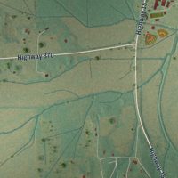 Second close-up of the map of Falkner, Mississippi print showing more streets and buildings