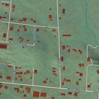 Second close-up of the map of Falls City, Oregon print showing more streets and buildings