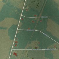 Second close-up of the map of Fargo, Arkansas print showing more streets and buildings