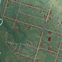 Second close-up of the map of Farley, Kentucky print showing more streets and buildings