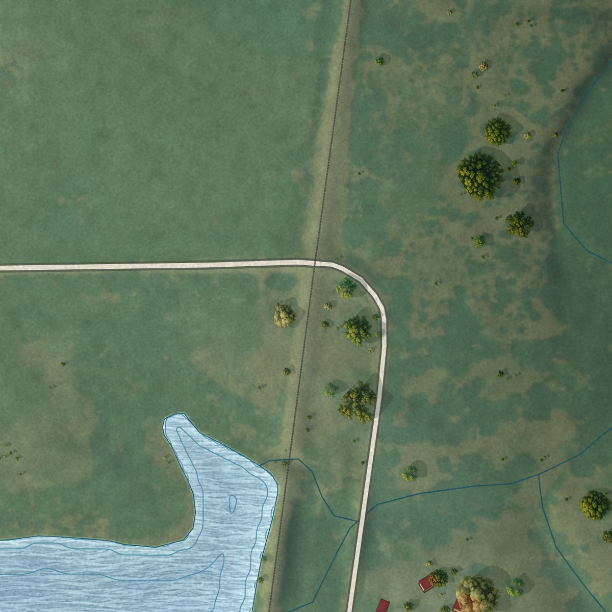 Second close-up of the map of Farlington, Kansas print showing more streets and buildings