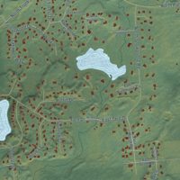 Second close-up of the map of Farm Loop, Alaska print showing more streets and buildings