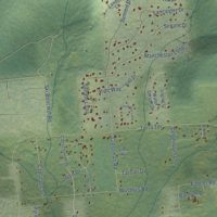 Second close-up of the map of Farmers Loop, Alaska print showing more streets and buildings
