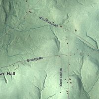 Second close-up of the map of Farmersville, New York print showing more streets and buildings