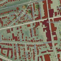 Second close-up of the map of Farmingdale, New York print showing more streets and buildings