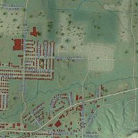 Second close-up of the map of Farmington, Arkansas print showing more streets and buildings