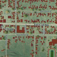Second close-up of the map of Farmington, Illinois print showing more streets and buildings
