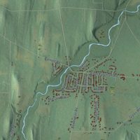 Second close-up of the map of Farmington, New York print showing more streets and buildings