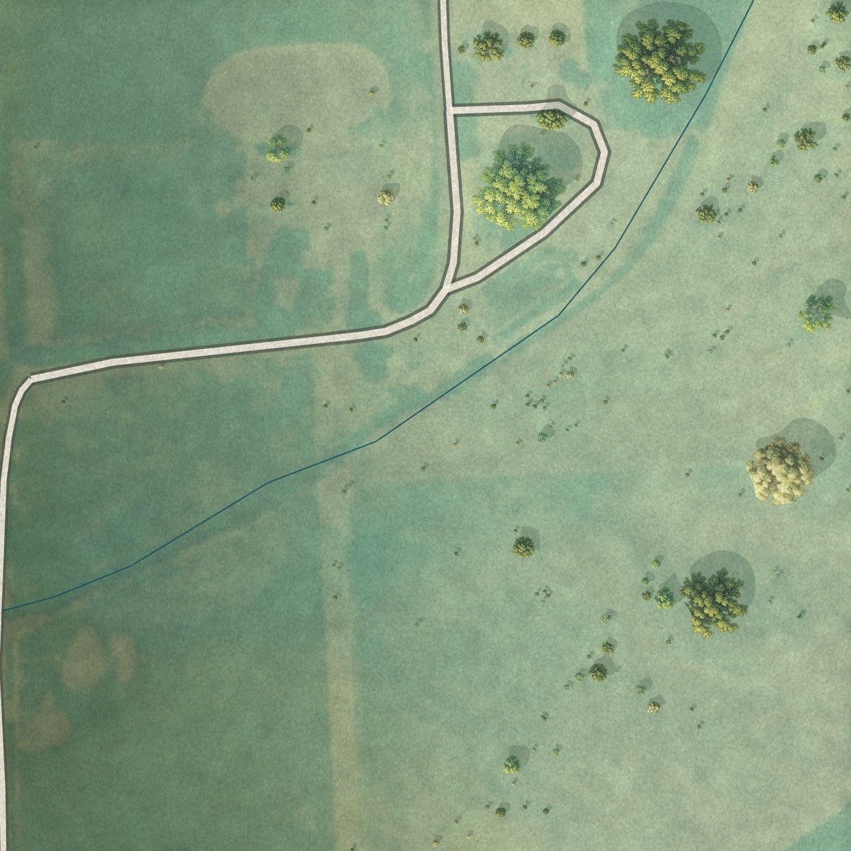 Second close-up of the map of Farmington, Washington print showing more streets and buildings