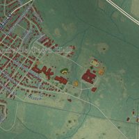 Second close-up of the map of Farmville, North Carolina print showing more streets and buildings