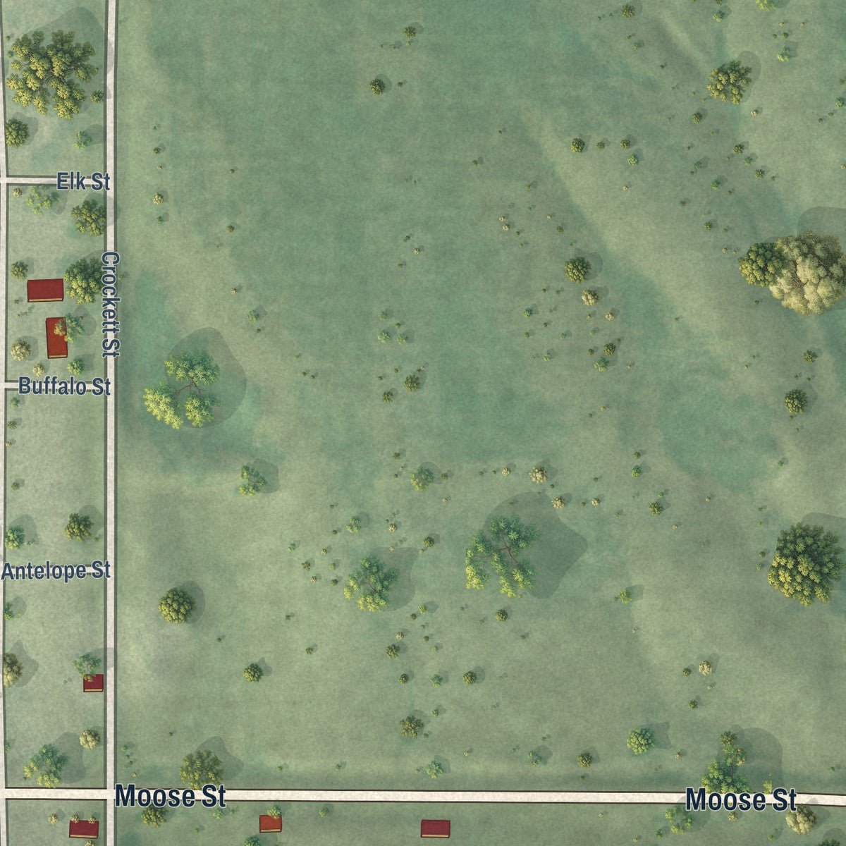Second close-up of the map of Farnam, Nebraska print showing more streets and buildings
