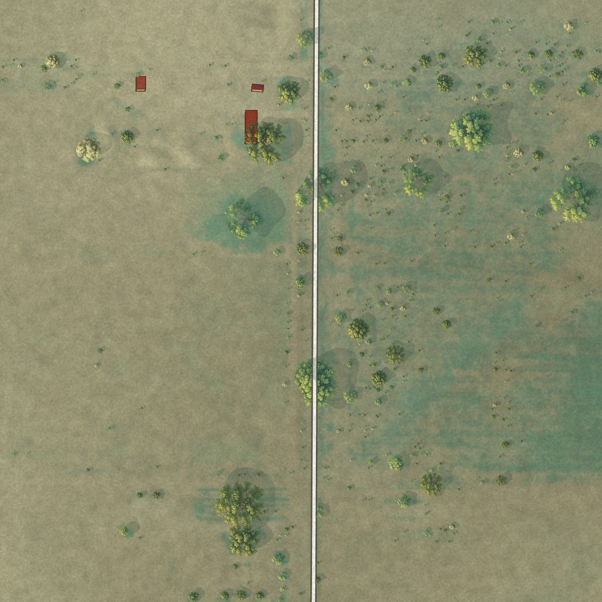 Second close-up of the map of Farnsworth, Texas print showing more streets and buildings