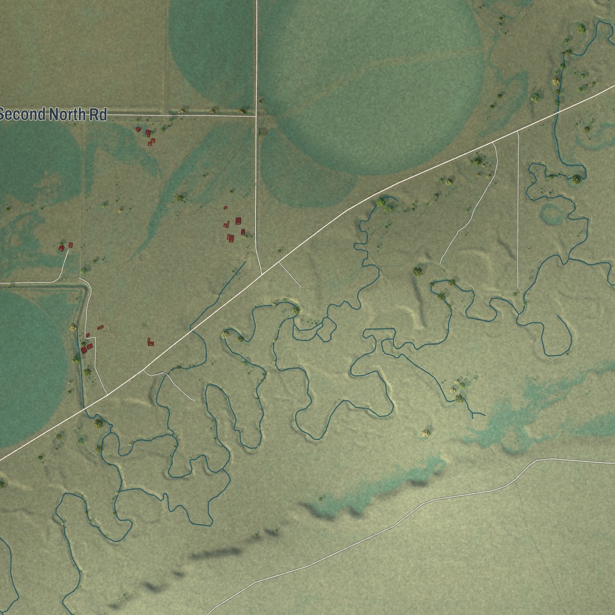 Second close-up of the map of Farson, Wyoming print showing more streets and buildings