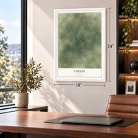 Farson, Wyoming map, 18 x 24 inch print in a white frame in a home office