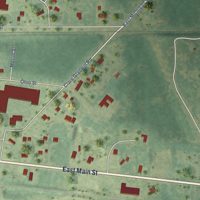 Second close-up of the map of Farwell, Michigan print showing more streets and buildings