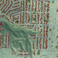 Second close-up of the map of Fauntleroy, Washington print showing more streets and buildings