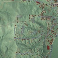 Second close-up of the map of Fayette, Alabama print showing more streets and buildings