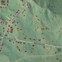 Second close-up of the map of Fayette, Mississippi print showing more streets and buildings