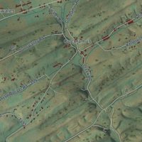 Second close-up of the map of Fayette, Pennsylvania print showing more streets and buildings