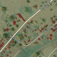 Second close-up of the map of Fayetteville, Texas print showing more streets and buildings