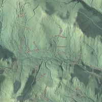 Close-up of the map of Fayston, Vermont print showing terrain and local geography