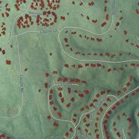 Second close-up of the map of Fearrington Village, North Carolina print showing more streets and buildings