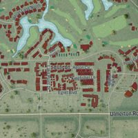 Second close-up of the map of Feather Sound, Florida print showing more streets and buildings