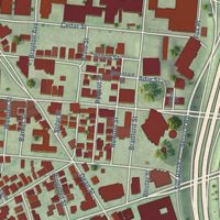 Second close-up of the map of Federal Hill, Rhode Island print showing more streets and buildings