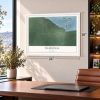 Felsenthal, Arkansas map, 18 x 24 inch print in a white frame in a home office