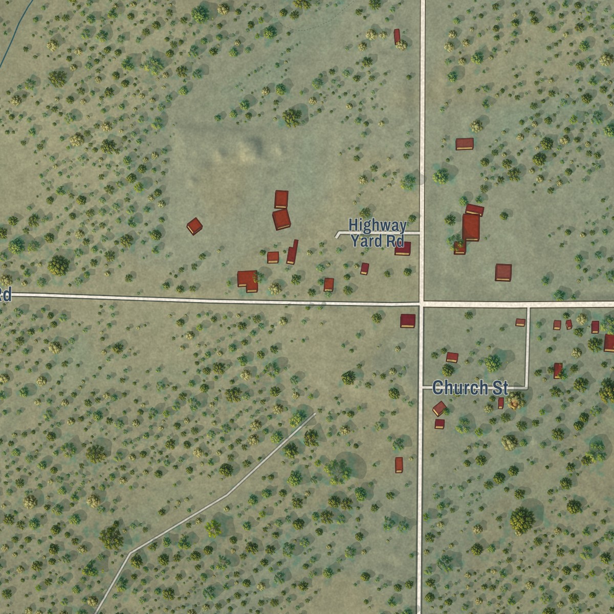 Second close-up of the map of Fence Lake, New Mexico print showing more streets and buildings