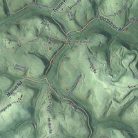 Second close-up of the map of Ferguson, Clearfield County, Pennsylvania print showing more streets and buildings