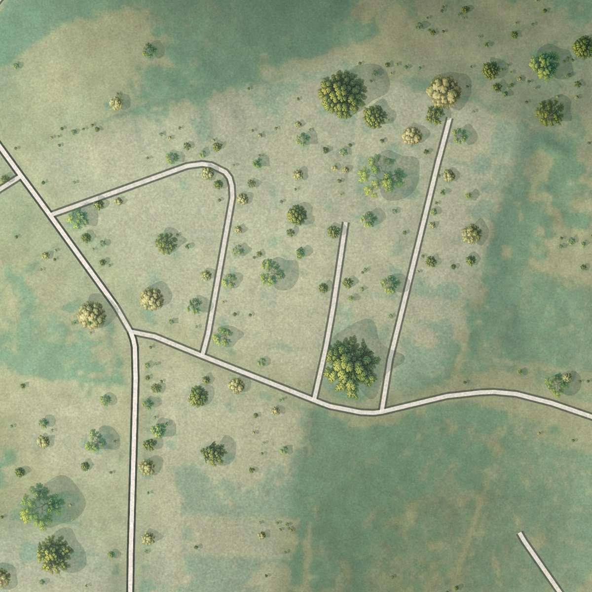 Second close-up of the map of Fernando Salinas, Texas print showing more streets and buildings
